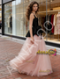 Shop 2026 ANNAKOO Velvet Straps Tulle A Line Pink A Line Prom Dress Under 199