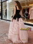Shop 2026 ANNAKOO Velvet Straps Tulle A Line Pink A Line Prom Dress Under 199