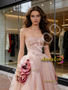 Shop 2026 ANNAKOO Pink Flower Strapless A Line Ruched Tulle Prom Dress Under 199