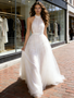 Shop 2026 ANNAKOO Halter White A Line Backless Tulle Wedding Dress Under 198