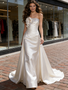 Shop 2026 ANNAKOO Satin Strapelss Trumpet Mermaid Flower Beading Wedding Dress Under 269