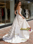 Satin Strapelss Trumpet Mermaid Flower Beading Wedding Dress