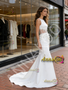 Shop 2026 ANNAKOO Scoop Trumpet Mermaid Satin Sheer Flower Wedding Dress Under 289