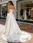Satin Strapless Appliques A Line Wedding Dress