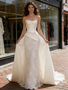 Shop 2026 ANNAKOO Satin Strapless Lace Trumpet Mermaid Ivory Wedding Dress Under 229