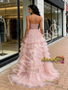 Shop 2026 ANNAKOO Pink Star Print Layers Tulle A Line Prom Dress Under 289