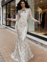 Shop 2026 ANNAKOO Silver Long Sleeve Trumpet Mermaid Scoop Prom Dress Under 289