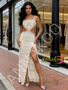 Shop 2026 ANNAKOO Straps A Line Lace Beading Champagne Cut Out Prom Dress With Slit Under 289