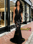 Shop 2026 ANNAKOO Halter V Neck Black Trumpet Mermaid Beading Prom Dress Under 278