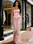 Shop 2026 ANNAKOO Pink Strapless Satin Lace Sheath Column Prom Dress Under 268