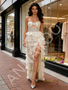 Shop 2026 ANNAKOO Champagne Flower Beading Cut Out Prom Dress With Slit Under 269