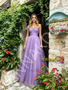 Lilac Beading Sweetheart A Line Tulle Prom Dress