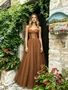 Shop 2026 ANNAKOO Brown Sweetheart Lace A Line Tulle Prom Dress Under 169