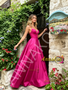 Shop 2026 ANNAKOO Fuchsia Satin A Line Spaghetti Straps Prom Dress Under 149