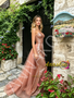 Shop 2026 ANANKOO Rose Gold Sequin Sweetheart Tulle Trumpet Mermaid Prom Dress Under 167