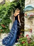 Shop 2026 ANNAKOO Royal Blue Velvet Off The Shouler Trumpet Mermaid Prom Dress Under 169