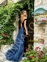 Shop 2026 ANNAKOO Royal Blue Velvet Off The Shouler Trumpet Mermaid Prom Dress Under 169