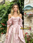 Shop 2026 ANNAKOO Pink Off The Shoulder Tulle A Line Ruffles Prom Dress Under 189