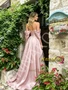 Shop 2026 ANNAKOO Pink Off The Shoulder Tulle A Line Ruffles Prom Dress Under 189