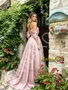 Shop 2026 ANNAKOO Pink Off The Shoulder Tulle A Line Ruffles Prom Dress Under 189