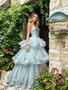 Shop 2026 ANNAKOO Light Green Sweetheart Flower Layers A Line Prom Dress Under 289