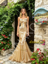 Shop 2026 ANNAKOO Sweetheart Gold Butterfly Sequin Trumpet Mermaid Prom Dress Under 189