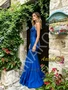 Shop 2026 ANNAKOO Royal Blue Satin Spaghetti Straps Beading Prom Dress Under 289