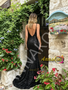 Shop 2026 ANNAKOO Black Sequin V Neck Trumpet Mermaid Prom Dress Under 179