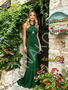 Shop 2026 ANNAKOO Hunter Green Spandex Keyhole Halter Trumpet Mermaid Prom Dress Under 149