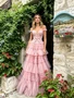 Shop 2026 ANNAKOO Pink Off The Shoulder A Line Layer Bow Prom Dress Under 278