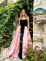 Shop 2026 ANNAKOO Sweetheart Velvet Detachable Black & Pink Prom Dress Under 189