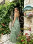 Shop 2026 Annakoo Green Spaghetti Straps Tulle Print Layers Prom Dress Under 149