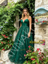 Shop 2026 ANNAKOO Dark Green Spaghetti Straps Sparkle Tulle Prom Dress Under 198