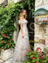 Shop 2026 ANNAKOO Blue Flower Print A Line Tulle Off The Shoulder Prom Dress Under 178