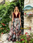Shop 2026 ANNAKOO Tie Straps V Neck Velvet Print A Line Prom Dress Under 189