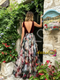Shop 2026 ANNAKOO Tie Straps V Neck Velvet Print A Line Prom Dress Under 189