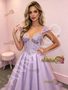 Shop 2026 ANNAKOO Cap Sleeve Tulle Beading  A Line Lavender Prom Dress Under 259