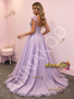 Shop 2026 ANNAKOO Cap Sleeve Tulle Beading  A Line Lavender Prom Dress Under 259