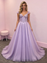 Shop 2026 ANNAKOO Purple Off The Shoulder Puffy Sleeves A Line Appliques Prom Dress Under 289