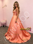 Shop 2026 ANNAKOO Halter Orange Beading Satin Beading A Line Prom Dress Under 229