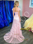 Shop 2026 ANNAKOO Pink Cap Sleeves Trumpet Mermaid  Tulle Prom Dress With Slit Under 249