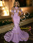 Shop 2026 ANNAKOO Lavender Half Sleeves Trumpet Mermaid Spandex Appliques Prom Dress Under 269