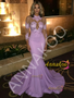 Shop 2026 ANNAKOO Lavender Half Sleeves Trumpet Mermaid Spandex Appliques Prom Dress Under 269
