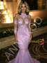 Shop 2026 ANNAKOO Lavender Half Sleeves Trumpet Mermaid Spandex Appliques Prom Dress Under 269