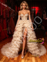 Shop 2026 ANNAKOO Off The Shouder Layer Champagne Tulle Prom Dresss With Slit Under 348