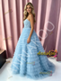 Shop 2026 ANNAKOO Blue Sweetheart Tulle Flower A Line Prom Dress Under 278