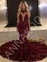 Shop 2026 ANNAKOO Burgundy Long Sleeves High Neck Tulle Lace Prom Dress Under 278