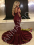 Shop 2026 ANNAKOO Burgundy Long Sleeves High Neck Tulle Lace Prom Dress Under 278