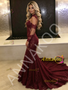 Shop 2026 ANNAKOO Burgundy Long Sleeves High Neck Tulle Lace Prom Dress Under 278