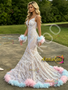 Shop 2026 ANNAKOO Sequin Spaghetti Straps White Feather Trumpet Mermaid Prom Dress Under 339
